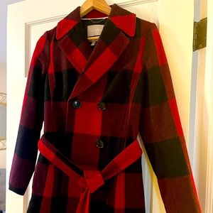 Banana Republic buffalo check coat